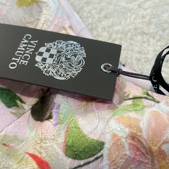 NEW Vince Camuto Size 6 Floral Tapestry High Neck Halter Fit Flare Dress Pockets - Picture 16 of 16